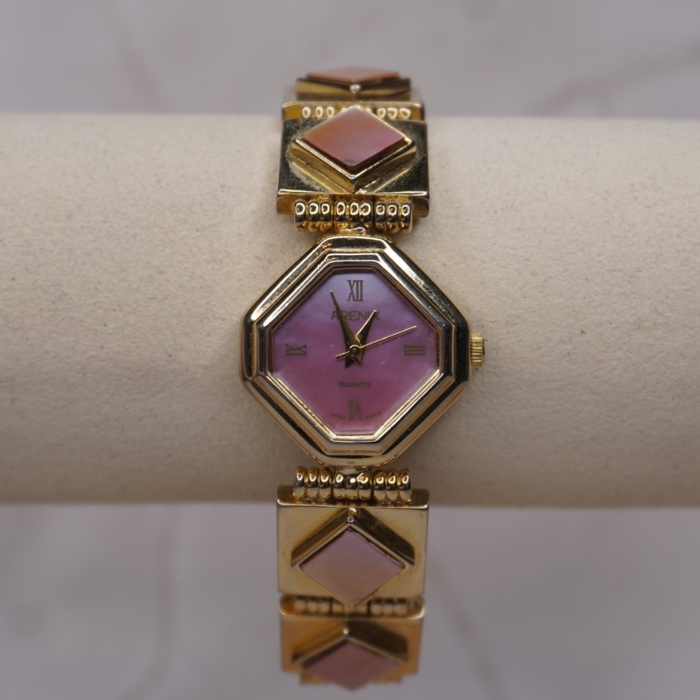 Arenix Pink Diamond Gold Women's Watch – Radiant Elegance